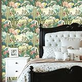 Kanworse Peel and Stick Wallpaper Desert Landscape Cacti Colorful Flowers Iguana Self Adhesive Wallpaper for Dining Room Bedroom Restaurant Nursery Bathroom Cabinet 17.5"x118"