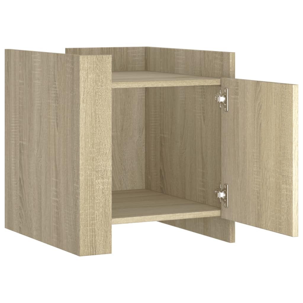 Stilvoller Nachttisch aus Holzwerkstoff mit Stauraum, feuchtigkeitsbeständig und stabil für Schlafzimmer oder Wohnzimmer, Montagemöglichkeiten beidseitig
