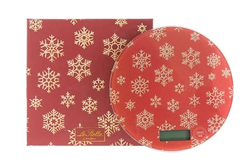 PuntoCasaStore Bilancia Natalizia da Cucina Rossa Max 5 kg DIAM.19 CM con Scatola Regalo Natale
