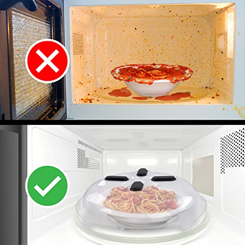 HOVER COVER Magnetic Microwave Splatter Cover, Clear Microwave Cover for Food - Vented & Magnetic, 12-inch, Food Grade Plate Cover, BPA Free - Black by HOVER COVER - Image 5