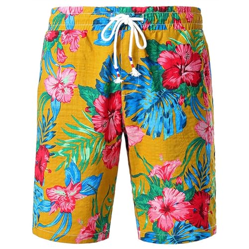 Men‘s Flower Leaves Graphic Beach Shorts Pants Men 3D Printed Surf Board Summer Swimsuit Swim Trunks2