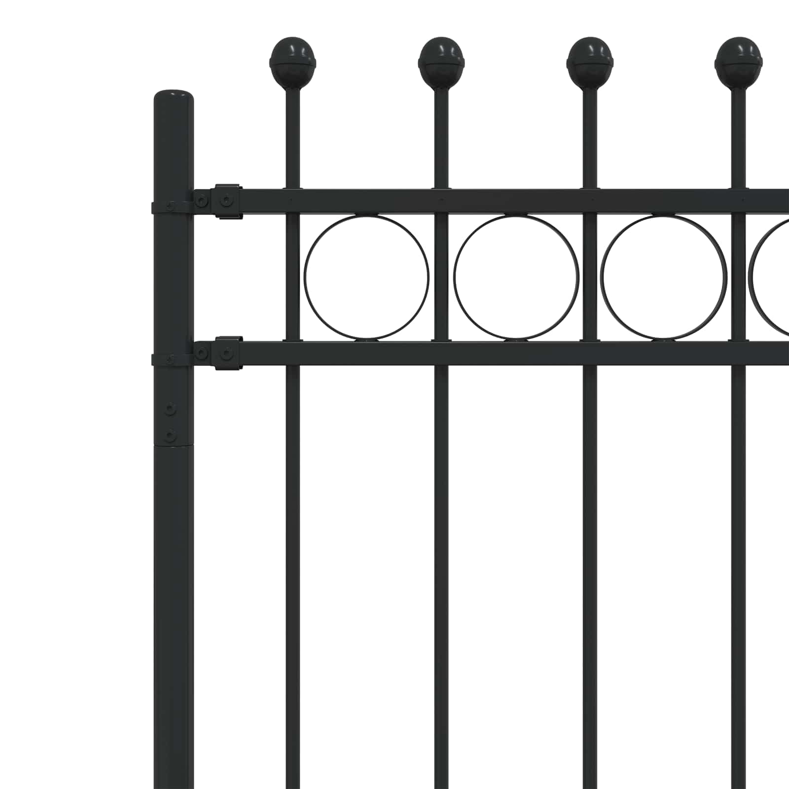 Recinzione ad anello nera in acciaio verniciato a polvere, 200 x 130 cm, rete metallica per voliera, arvicole, topi, per giardino e terrazza, con sistema di pannelli flessibili