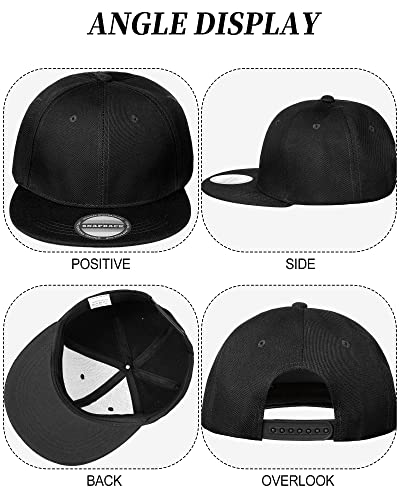 Image of 15 Pack Snapback Hats for Men Hip Hop Style Solid Baseball Hats Adjustable Snapback Cap Flat Brim Baseball Caps