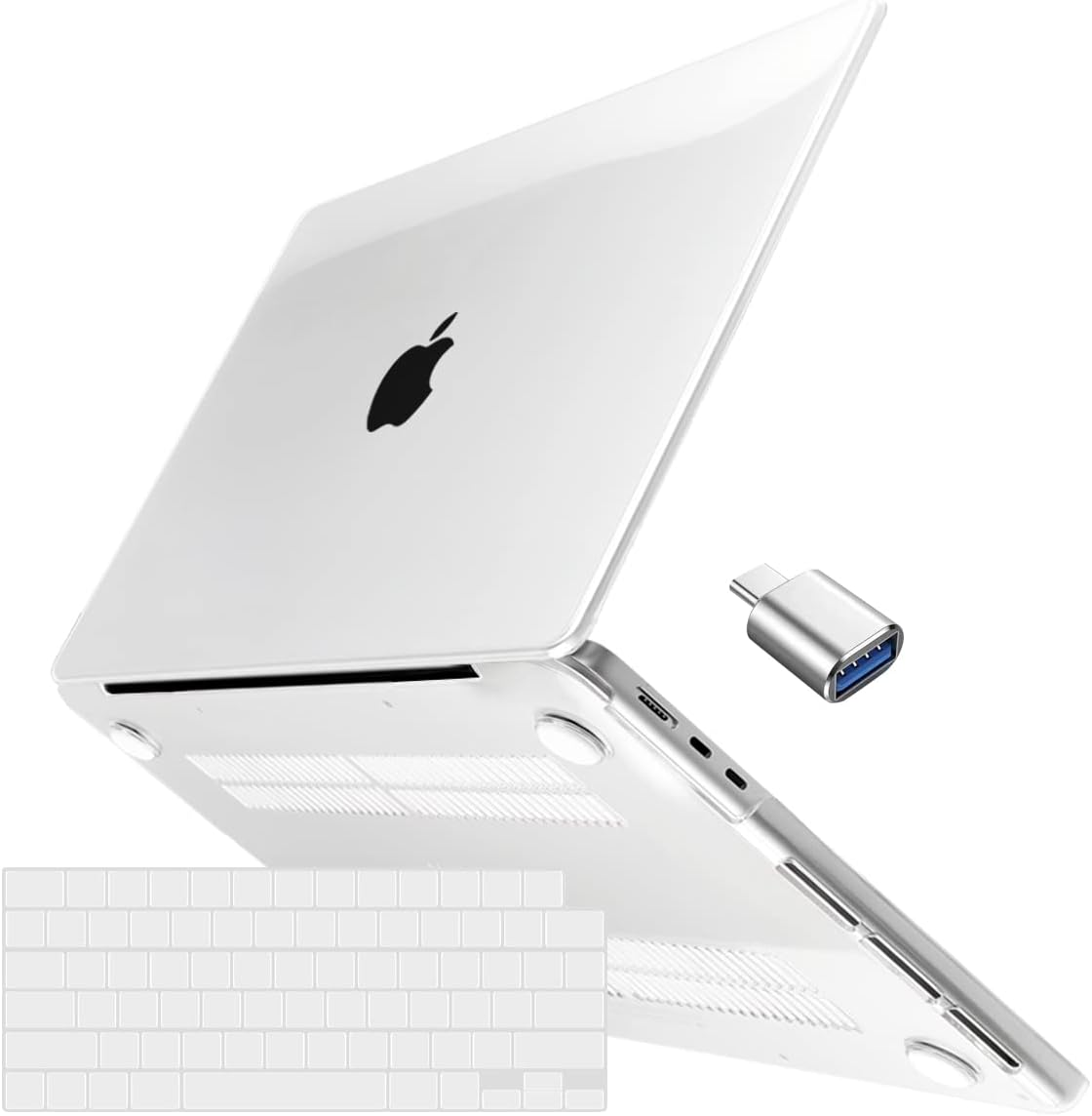 Batianda Compatible with New MacBook Air 13.6 inch Case 2026 2025 2024 2022 Release with M5/M4/M3/M2 Chip, Crystal Clear Plastic Protective Hard Shell Case Keyboard Cover, Crystal Clear