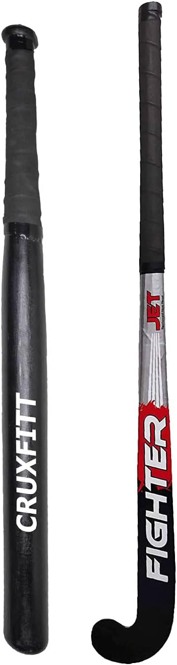 APOLESTAR Solid Wood Baseball Bat with Hockey Stick for Men/Women/Boys and Girls for Practice and Self Defense Hockey Stick - 36 Inch