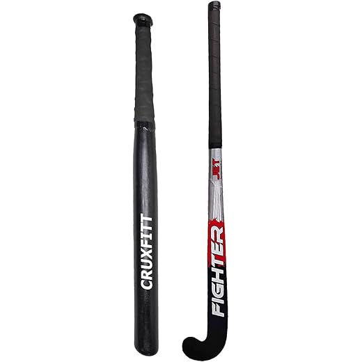 APOLESTAR Wooden Basebat Combo + Hockey Stick 36 inch