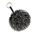 Aiphamy Faux Fur Pom Pom Keychain Purse Bag Charm Fluffy Ball Key Chain for Women (Snow Grey)