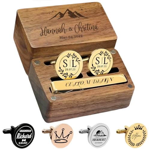 Gemelos personalizados con monograma para hombre miniatura 1