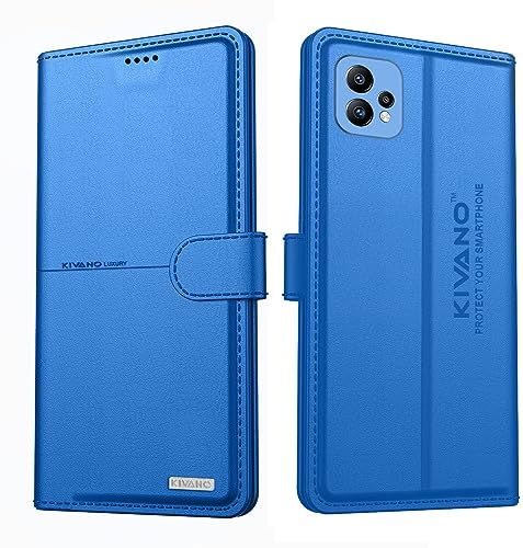Image of Compatible with Realme 9 4G / Realme 9 Pro Plus 5G / Realme Narzo 50 Pro 5G Flip Cover | Leather Finish | Inside Pockets & Inbuilt Stand | Shockproof Wallet Style Magnetic Closure Light Blue