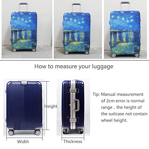 TRAVEL KIN TRAVELKIN Thickened Luggage Cover 18/24/28/32 Inch Suitcase Spandex Protective Cover (M(22-24luggage), America Trip)3