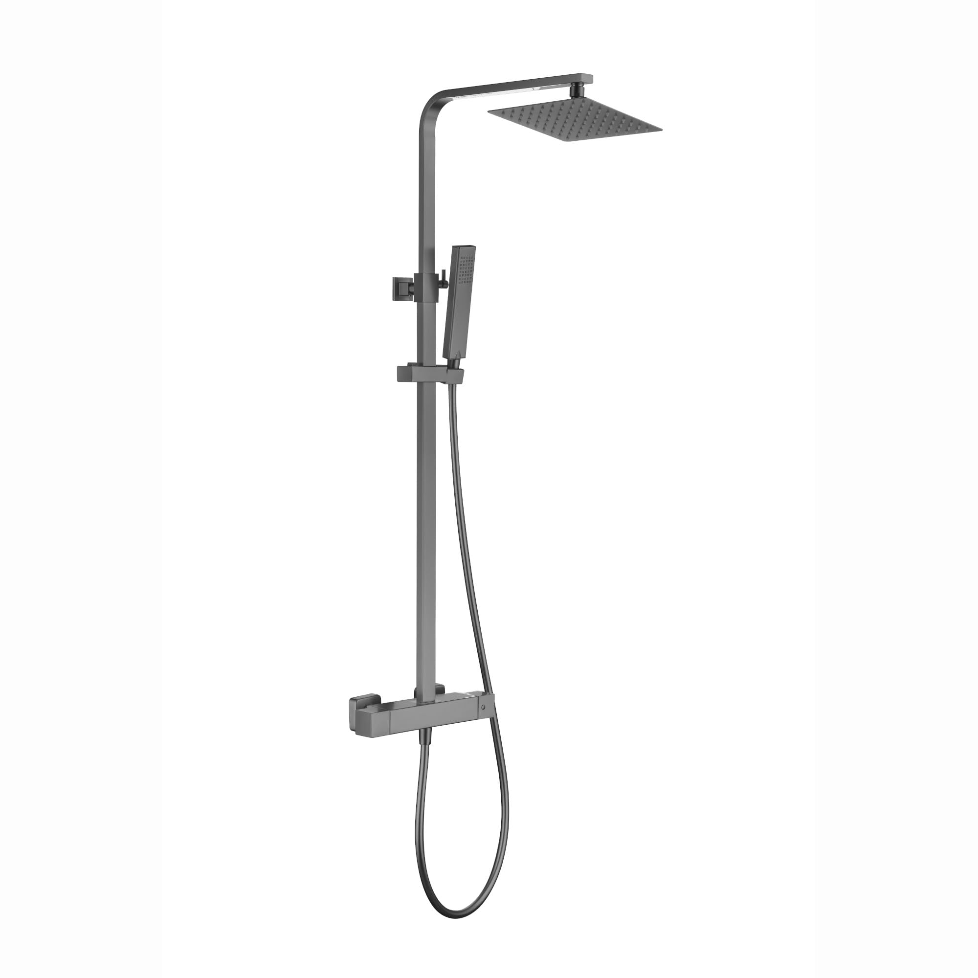 ENKI, ENZO SH0623 Gunmetal Black Shower Set 38 Degree Thermostatic Mixer Shower with Slim Overhead Rain and Handheld Shower, 1-Year Guarantee โ image 1