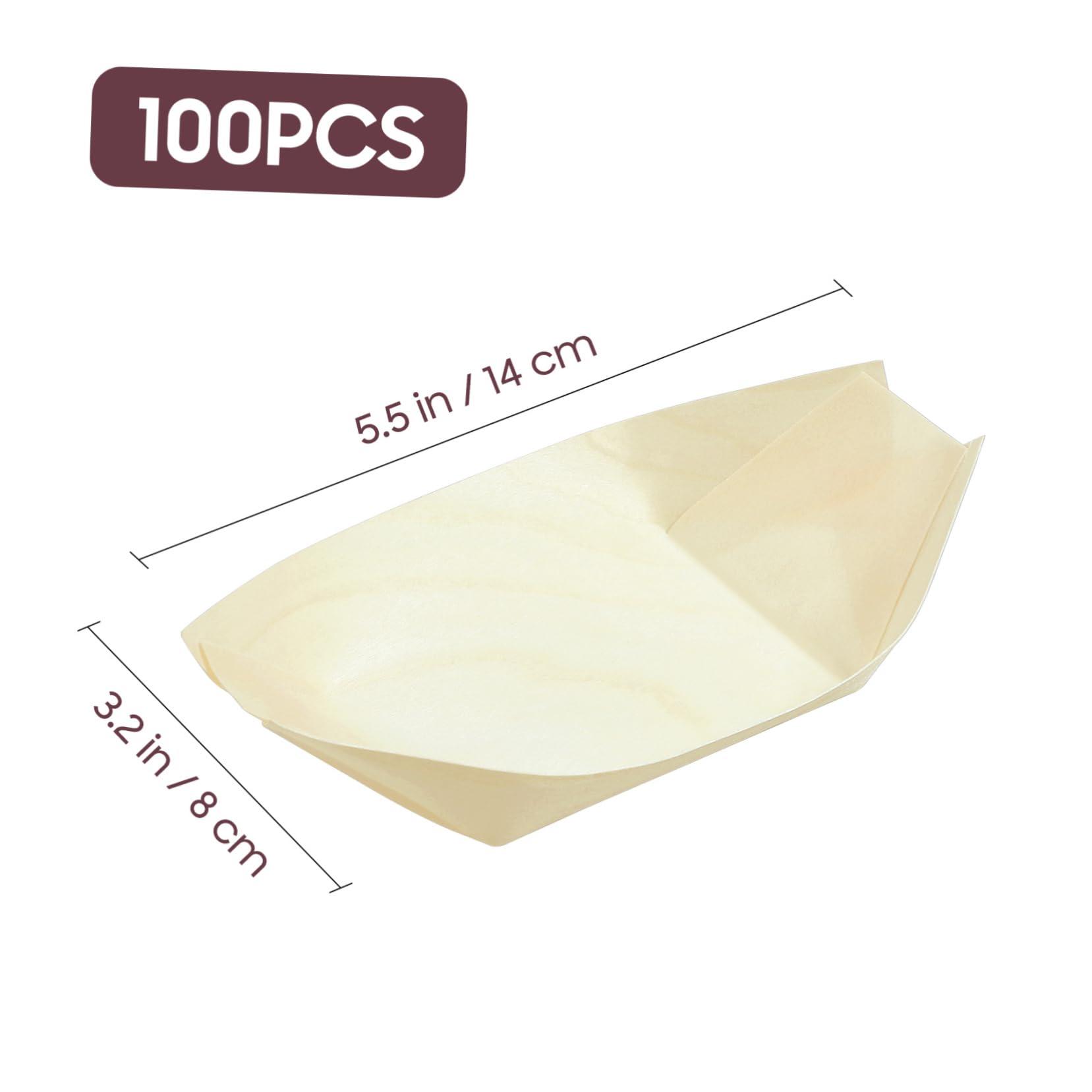 BEBEMOKO 100PCS Disposable Sushi Boat Snack Boat for Sushi Appetizers and Desserts Serving Tray for Parties and Events