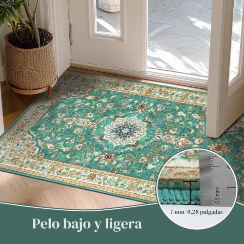 Alfombra pasillo verde para transformar tu cocina lavandería o sala de estar 5