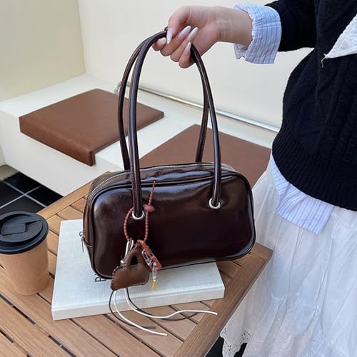 PU Leather Shoulder Bag Retro Underarm Bag Handbags with Pendant for Women and Girls4