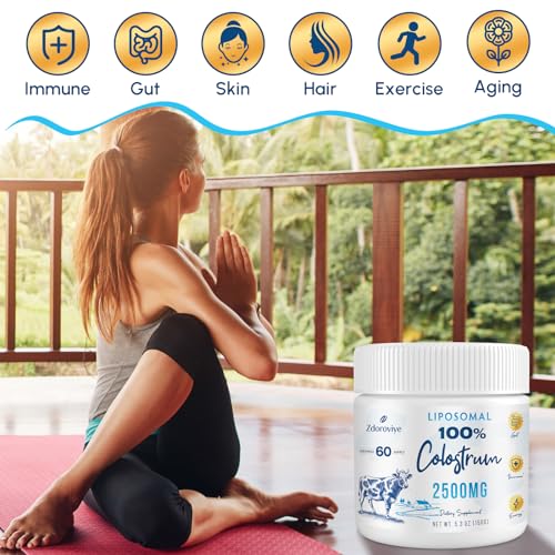 Image of Zdoroviye Liposomal Bovine Colostrum Powder Supplement 2500 mg, Higher Absorption Than Regular Bovine Colostrum (60 Servings)