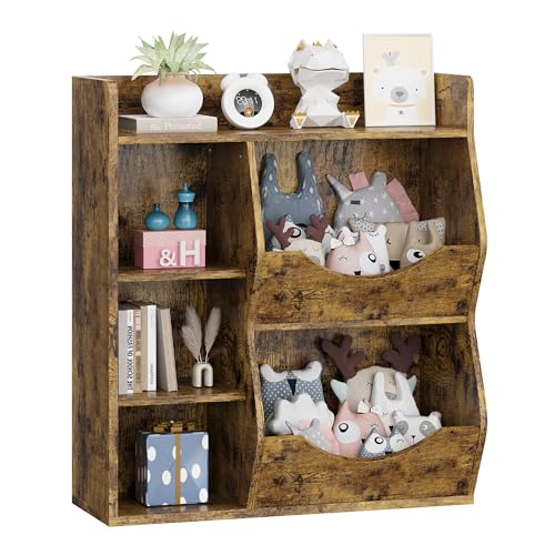 GarveeHome Kids Toy Storage Organizer, Children Bookcase with Storage Cubbies, Toddler Toy Shelf for Playroom, Living Room, Nursery