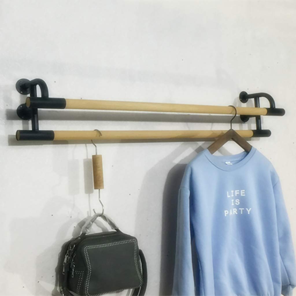 FKDEYIJIA Mensola for Vestiti Bianca con Asta Appendiabiti, espositore for Abbigliamento fissato al Muro, Lunghezza Commerciale for Rack 40/60 / 80cm