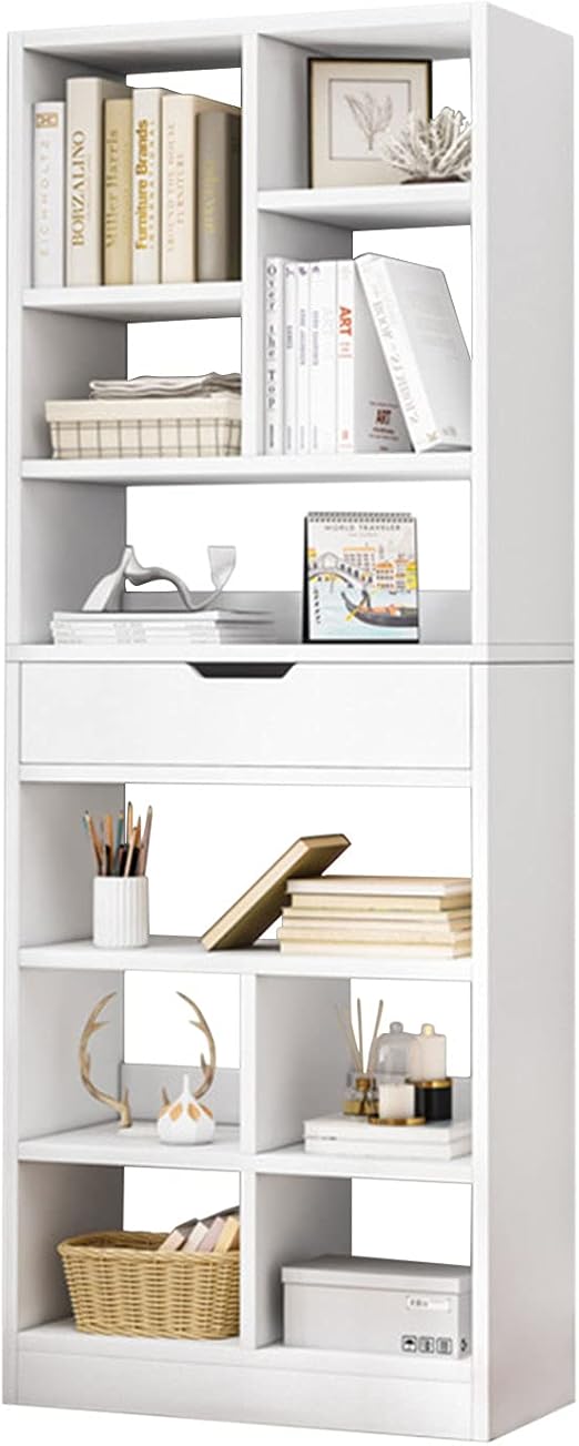 IOTXY Wooden Open Shelf Bookcase 71 Inches Tall