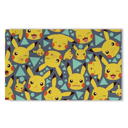 Northwest Pokemon Pikachu Expressions Area Rug 36 x 62 in Washable Non-Slip Mat Official Nintendo Licensed Soft Surface for Playroom or Bedroom