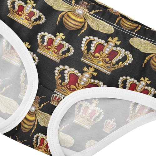 Joisal Girls Underwear Toddlers 2t Cotton Panties Little Girl Fun Kids Briefs Undies Bees Royal Crowns Black4