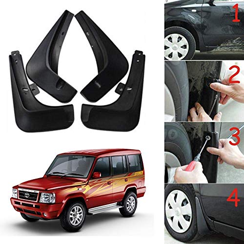 Image of Oshotto (O.E.M Fitting Cup Type) Mud Flap /Splash Guard Compatible with Tata Sumo VICTA /Sumo Gold (Set of 4)