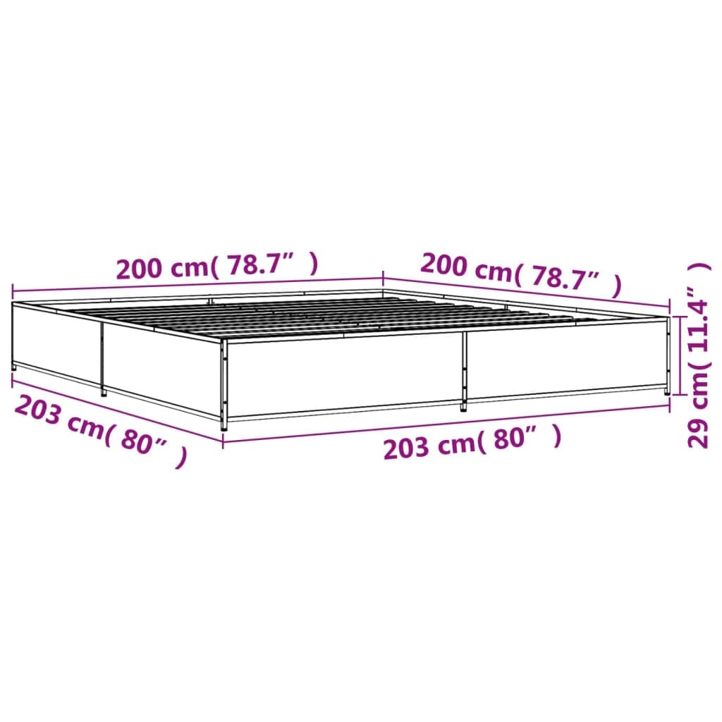 Legno Multistrato Stabile Gambe Metallo Rovere Sonoma 200x200 cm