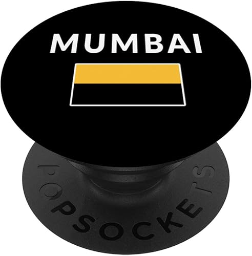 Miniatura 1 de Camiseta de Mumbai con bandera de la India, regalo de recuerdo indio PopSockets intercambiables PopGrip
