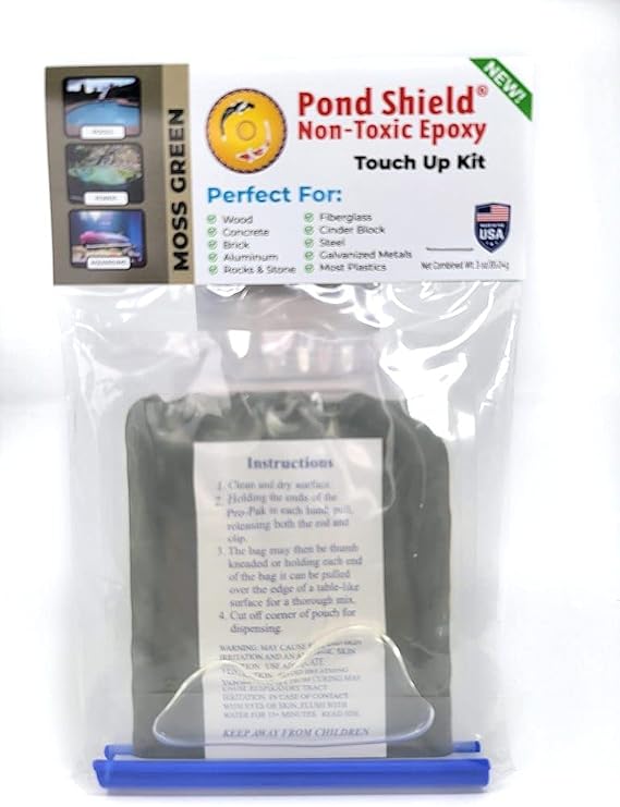 Pond Armor SKU-MGREEN-TU Pond Shield Moss Green Touch Up Kit Non-Toxic epoxy Coating