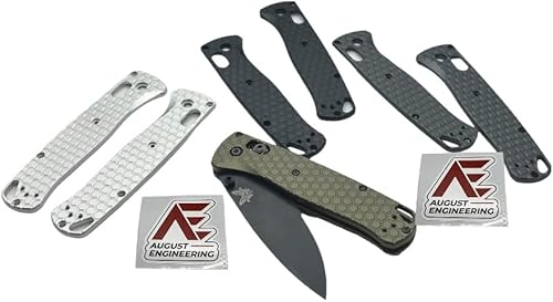 August Engineering AE-1102 Honeycomb Scales For Benchmade Bugout Folding Knife 535 Precision Machined 6061 Aluminum Anodized Finish (Black)
