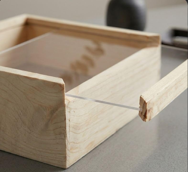 Image of Wooden Gift Box with Sliding Acrylic Lid | Transparent Display Box for Gifts, Hampers & Storage | Premium Wooden Packaging Box