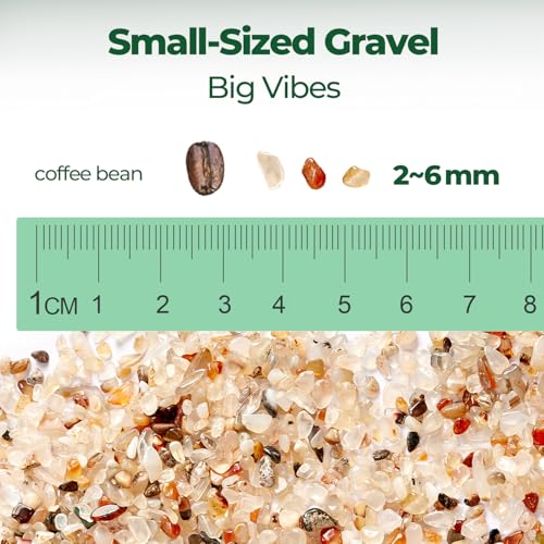 Image of T4U Crystal Chips Stone Crushed Quartz Glass 1LB - Carnelian Tumbled Gravel Small Decorative Pebbles Bulk, Mini Polished Rocks Pieces for Crafts, Vases Filler, Succulent Plants, Aquarium Gravel Rocks