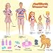 iBayda Family Dollhouse Dolls Playset - 6 People with Dollhouse Pets Included Pregnant Mom Dad 3 Kids and Accessories for 3-12 Years Old Toddlers Gift