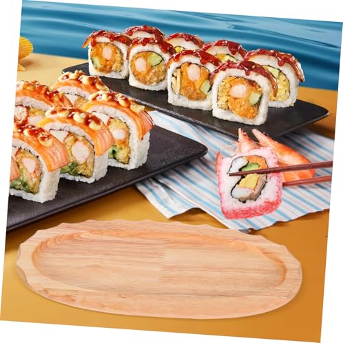Plato ovalado de madera para sushi de 30x12 cm miniatura 6