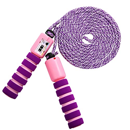 KONVINIT skipping rope children's skipping rope with counter skipping rope adjustable with comfortable and non-slip handles for girls boys