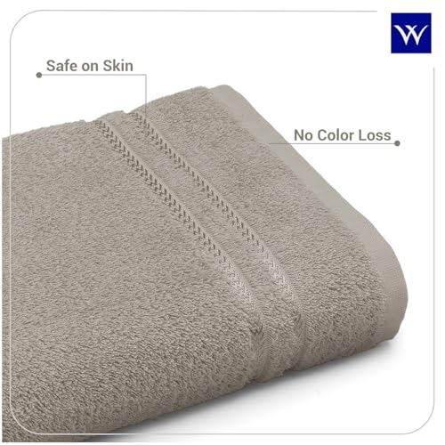 Image of Welspun 100% Cotton Quick Dry Bath Towel | High Absorbency Super Soft, Fast Drying Towels for Bath | 380 GSM Large Size 1 Piece Bath Towel for Men and Women | Sized 70cm X 150cm, Grey