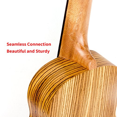 Kmise Ukulélé soprano pour débutants et adultes en bois de zébré 53,3 cm Kit ukalalalélé avec sac de transport et cordon - Les Beatles, Paul McCartney, John Lennon, RIngo Starr, George Harrison Kmise Ukulélé soprano pour débutants et adultes en bois de zébré 53,3 cm Kit ukalalalélé avec sac de transport et cordon – Image 7