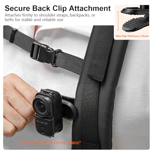 Image of ZORBES Backpack Clip for DJI Osmo Nano, 360Rotation Horizontal-Vertical Backpack Hat Compatible with DJI Osmo Nano Accessories Quickly Release Mount Camera Clip for Shoulder Strap, POV, Travel