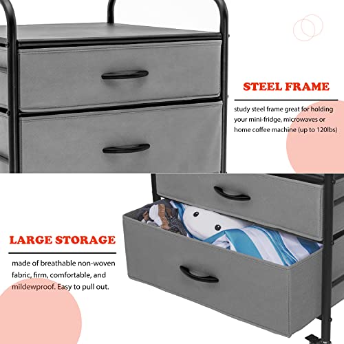 Fridge Stand With Storage, Waytrim Kitchen Fridge Stand Mini Fridge Organizer Stand For Dorms Refrigerator Stand With Metal Frame Wooden Tabletop 4 Swivel Wheels For Mobility #TOP5