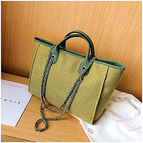 Bolso de hombro de lona para mujer, gran capacidad miniatura 5