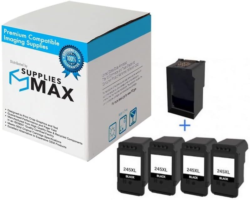 SuppliesMAX Repuesto remanufacturado para Canon PIXMA iP-2820MG-25503050MX-490495TR-45204551 Negro ECO-Saver Kit (PG-245XL-ECO)