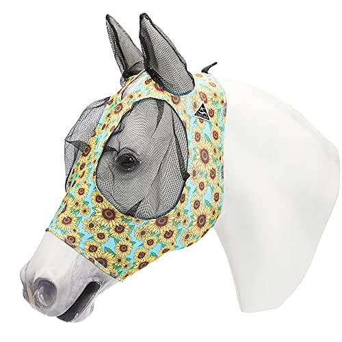 Professional's Choice Sports Medicine Products Comfort Fly Lycra Mask Horse Face Mask Horse Sunflower