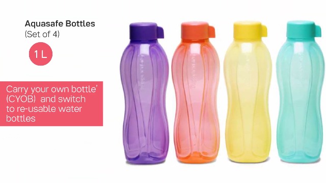 Amazon.com : Tupperware Eco Sports 1 Litre Aqua Safe Water Bottle