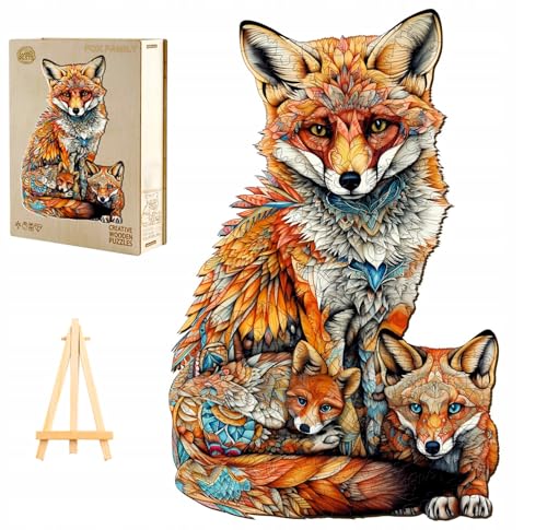 PASJO - Puzzle de madera para adultos con diseño de zorro, 300 piezas, 46,6 x 30 cm -...