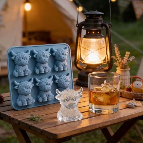 Molde de Hielo de Silicona 3D Vaca Highland miniatura 6