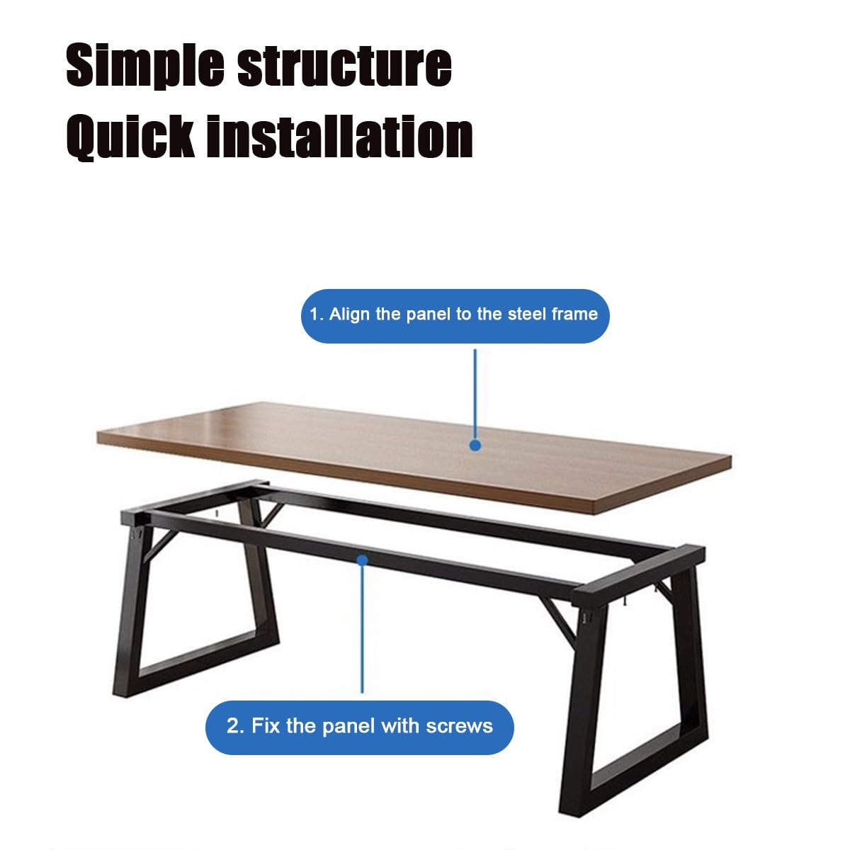 Biurko komputerowe z litego drewna, stolik na laptopa z metalowymi nogami trapezowymi, biurko do nauki pisania, biurko do nauki, biurko do gier komputerowych do nauki pracy w grach (Size : 140cm)