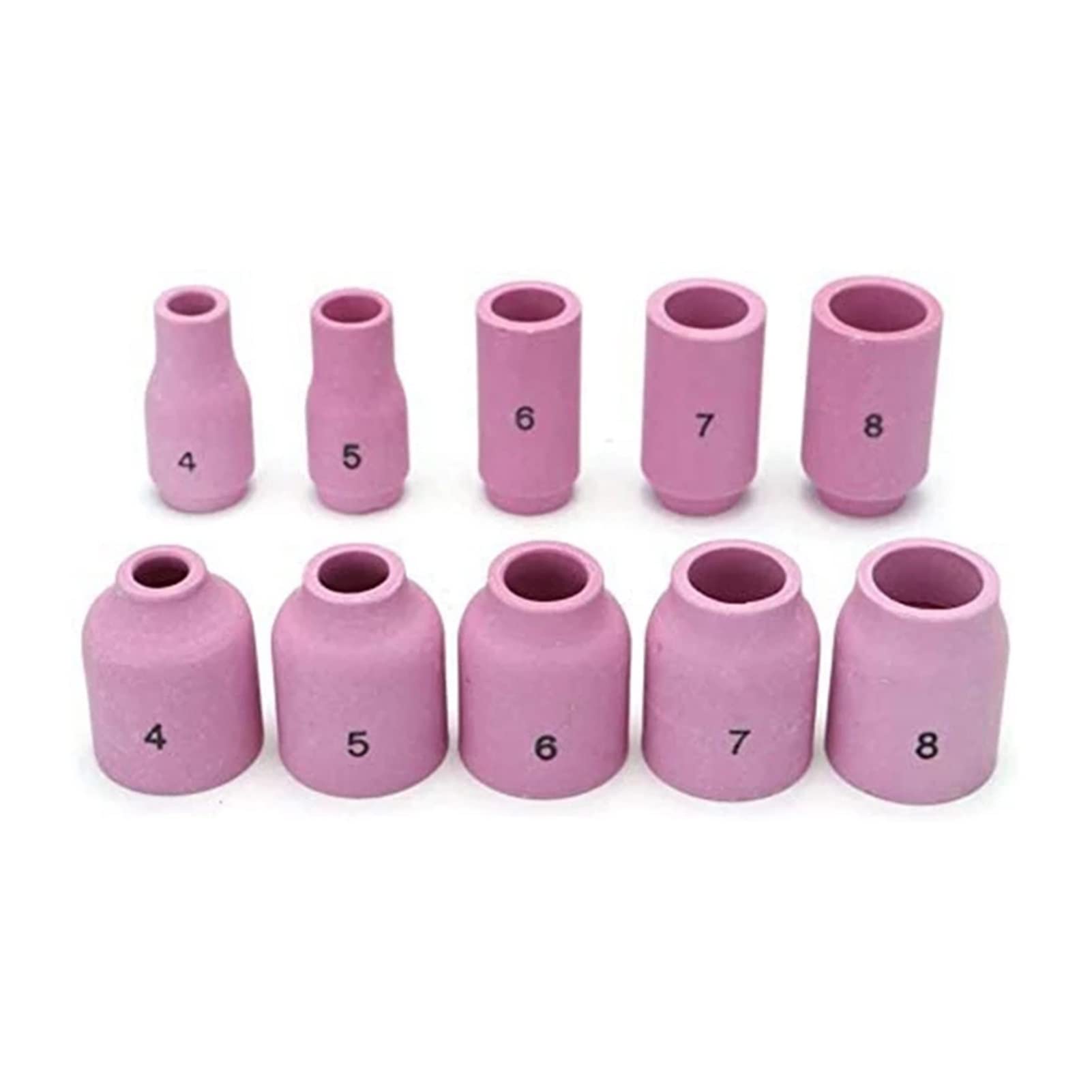 Kit de Accesorios for soplete Soldadura, Boquilla alúmina, Lente Gas rechoncho, 10 Tazas for Herramientas WP-17/18/26, 55 Uds