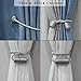 Porlau 2 Pack Grey Strong Magnetic Curtain Tiebacks Outdoor Elegant Decorative Tie Backs Modern Rope Tiebacks for Drapes Window Curtain Holdbacks for Draperies