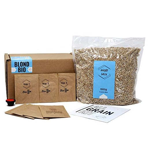 Recette Bière Blond BIO Certificat écologique | Recharge Brassage | Malts & Houblon | Tout Grain matières premières | Fabrication Bière Maison | NOTICE EN FRANÇAIS