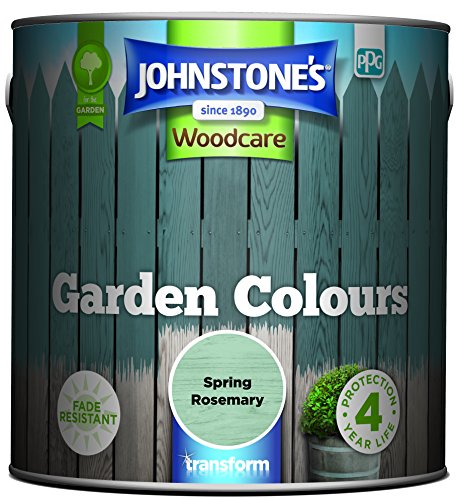 Johnstone’s – Garden Colours – Spring Rosemary – Exterior Wood Paint – Fade Resistant – Suitable for Garden Furniture Outdoors – Fence Paint – Dry in 2 hours – 12m2 Coverage per Litre – 2.5L