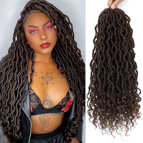 Goddess Locs Crochet Hair 20 Inch 6 Packs Faux Locs for Black Women, 33#
